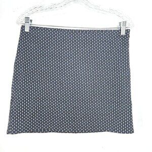 Diane Von Furstenburg Teal Blue Geometric Print Bandage Mini SKirt